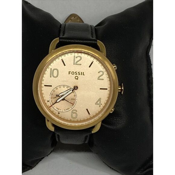 Fosssil FTW1128 Women Brown Leather RoseGold Analog Dial Hybrid Smartwatch XX711 - Picture 3 of 12